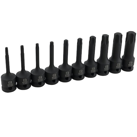 Dynamic Tools 1/2" Drive 10 Piece Torx Hex Head Bit Impact Socket Set D018101